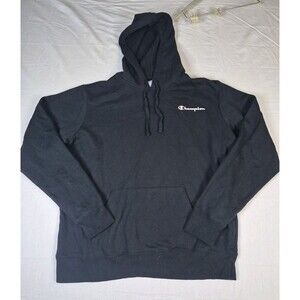 Champion Hoodie Mens Size Large Black Authentic Athleticwear Drawstring